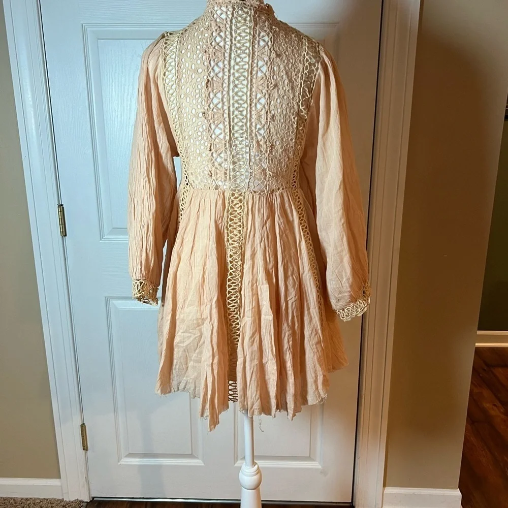 Free People FP One Karma Mini Dress XS 2 Women Casual Crochet Summer
